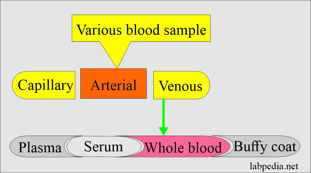 Various Blood sample types