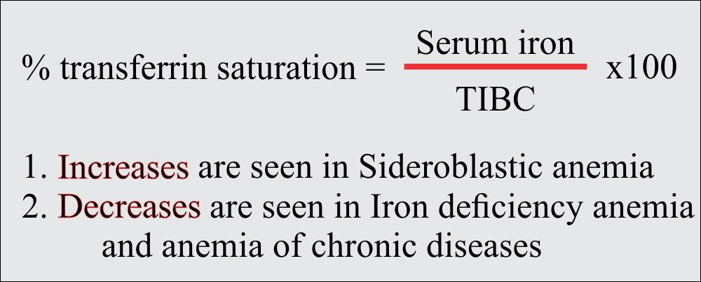 Formula for Transferrin % saturation